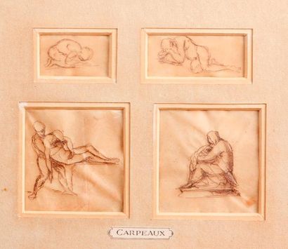 Attribué à Jean-Baptiste CARPEAUX (1827-1875) Etudes de personnages et de statue
Quatre...