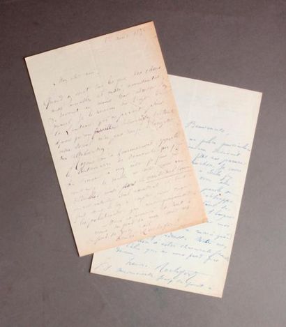 Henri de ROCHEFORT (Rochefort-Lucay dit, 1831-1913) Cinq lettres autographes signées,...