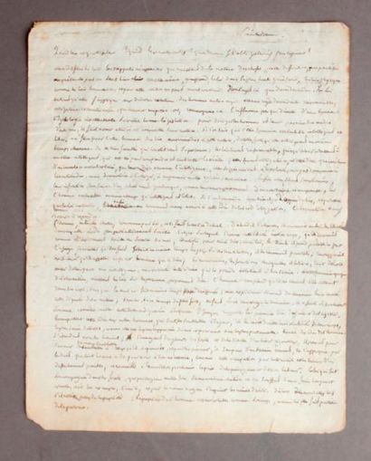 Charles Augustin SAINTE-BEUVE (1804-1869) Manuscrit autographe, signé en tête. Deux...