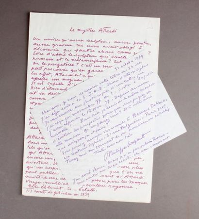 Philippe SOUPAULT (1892-1990) Un manuscrit et une lettre. Un manuscrit autographe...