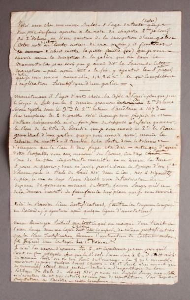 Eugène SUE (1804-1857) Manuscrit autographe de une page grande in-4, adressée à Monsieur...