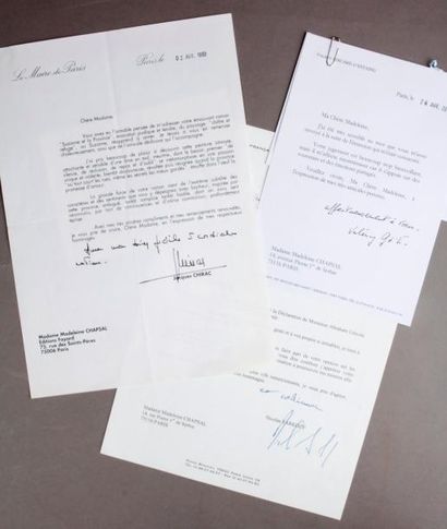 null [Réunion de tapuscrits, avec apostilles autographes signés, de trois Présidents...