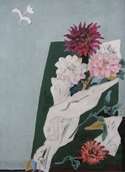 LAGLENNE JEAN-FRANÇOIS (1899-1962) Fleurs. Huile sur toile, signée en bas à droite....