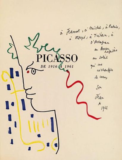 COCTEAU (Jean) Picasso de 1916 à 1961. [Monaco, Éditions du Rocher, 1962]; in-4 en...