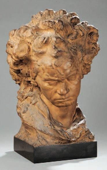 Fernand Jean PARIS (XXe siècle) Buste de Beethoven Terre cuite originale. Salon d'Automne...