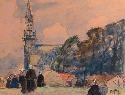 Joseph SYROVY (1879-1956) Le Pardon à Sainte-Anne la Palud
Aquarelle, signée en bas...