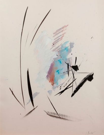 Jean MIOTTE (1926-2016) Composition
Gouache sur papier, signée en bas à droite.
63...