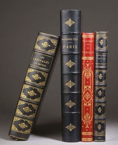 CAPITALES DU MONDE. Paris, Librairie Hachette et Cie, 1892; fort in-4, demi-chagrin...
