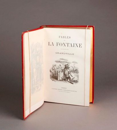 [GRANDVILLE Jean Jacques] Fables de La Fontaine. Paris, Garnier (1859); grand in-8,...