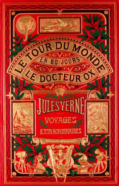 JULES VERNE-HETZEL Le Tour du monde en 80 jours / Le Docteur Ox. Volume double à...