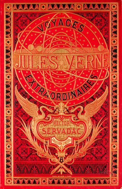 JULES VERNE-HETZEL Hector Servadac (1877).
Volume double à la sphère armillaire Copernicienne...