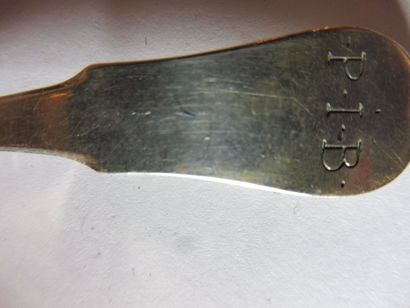 null 3 CUILLERS A CAFE modèle uniplat spatule violonée chiffré PIB - LUCON 1784