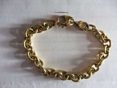 null BRACELET Alternance maillon forçat Fermoir mousqueton Or jaune 10,66g. long...