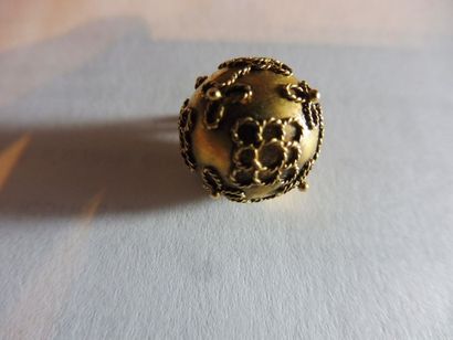 null PENDENTIF sphère Motif de cordelette Or jaune 2,5 g diam 1,2 cm