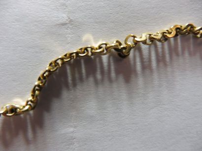 null CHAINE maillon jaseron laminé anneau ressort or jaune 16 g. long 65 cm