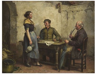 Frans MEERTS (1836-1896) Scène de taverne
Huile sur panneau, signée en bas à droite.
34,5...