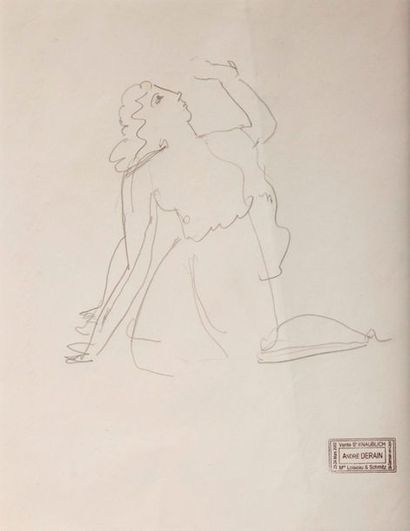 André DERAIN (1880-1954) Danseuse accroupie
Dessin, porte le cachet de vente Ssion...