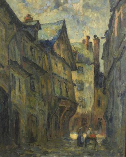 Robert PINCHON (1886-1943) Rue animée dans le vieux Rouen
Huile sur toile, signée...