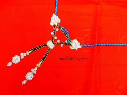 null CARTIER Must de foulard ‘’bijoux art déco’’ Soie 83 x 83 cm (parfait état)
