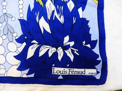null Louis FERAUD Foulard ‘’reine de la mer’’ Soie 86 x 86 cm (bon état, une petite...