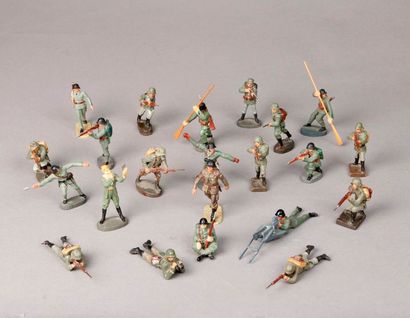 null ELASTOLIN : Diverses figurines Armée allemande, 2ème Guerre Mondiale.