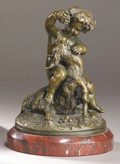 D'après Claude Michel CLODION (1738- 1814) Bacchus enfant, jouant avec une chèvre
Epreuve...