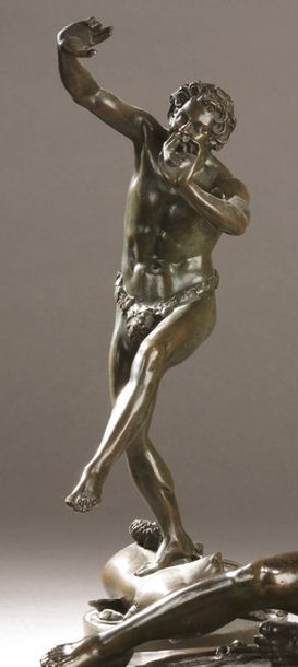 Eugène-Louis LEQUESNE (1815-1887) Faune dansant
Epreuve en bronze à patine verte,...