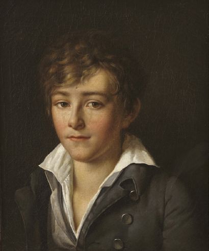 ECOLE FRANÇAISE, premier tiers du XIXe siècle Portrait de jeune homme à la chemise...