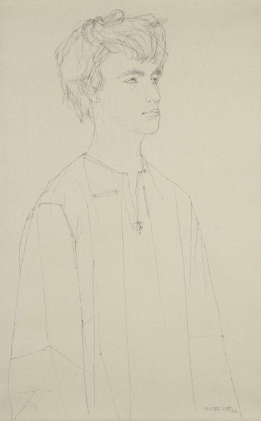 Michel CIRY (1919-2018) Portrait de jeune homme de trois-quarts
Dessin à la plume,...