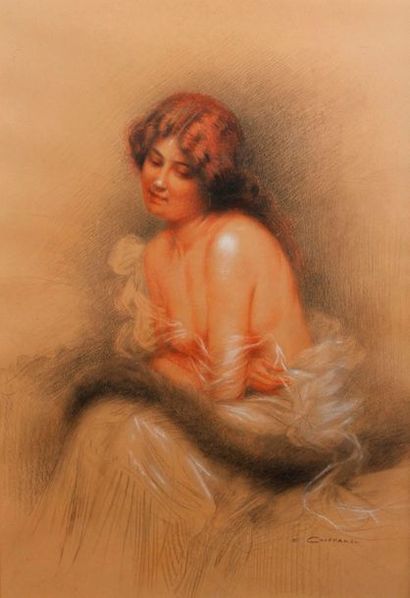 Eugène CHAFFANEL (Né en 1860) Portraits de femmes
Deux dessins aux trois couleurs,...
