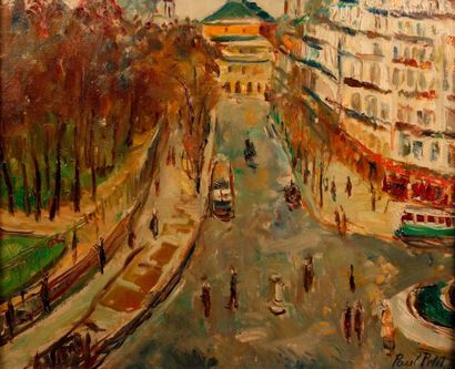 Paul PETIT (1885-1960) La rue Médicis à Paris
Huile sur toile, signée en bas à droite.
47...