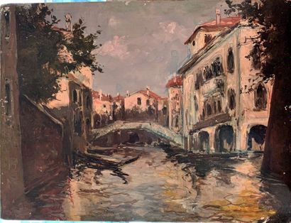 Albert Ferdinand DUPRAT (1882-1974) Canal à Venise

Huile sur panneau signé en bas...