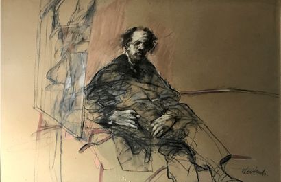 Claude WEISBUCH (1927-2014) Portrait d'homme
Pastel gras sur papier teinté
Signé...