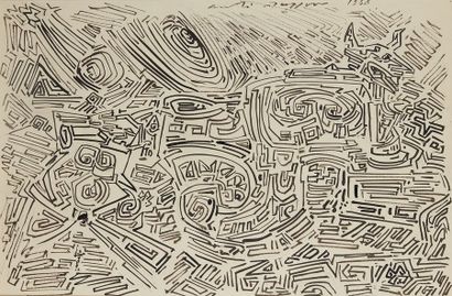 André MASSON (1896-1987) 

The labirynthe, 1938

Indian ink on paper

Signed and...