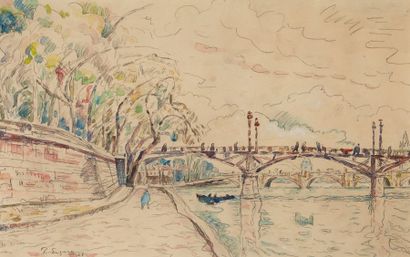 Paul SIGNAC (1863-1935) 

Paris, le pont de arts, 1928

Aquarelle et crayon sur papier,...