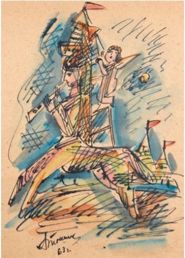 Alexandre TYSCHLER (1898-1980) Le petit cheval de bois, 1963
Aquarelle sur papier
Signée...