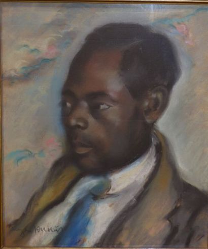 Eugen KNAUS (1900 - 1976) 

Portrait of a man, 

Pastel on canvas

Signed lower left

49...