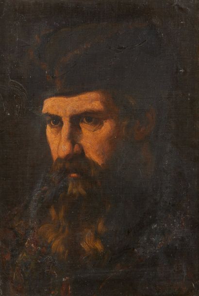 Mihály VON MUNKACSY (1844-1909) 

Portrait d'homme

Huile sur toile

Signée en bas...