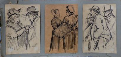 René Louis BOISMARD (1882-1915) 

Ensemble de trois dessins au fusain représentant...