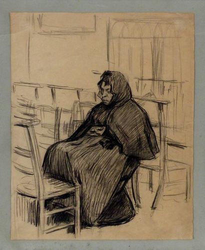 René Louis BOISMARD (1882-1915) 

Femme priant

Dessin au fusain

32 x 25 cm. 