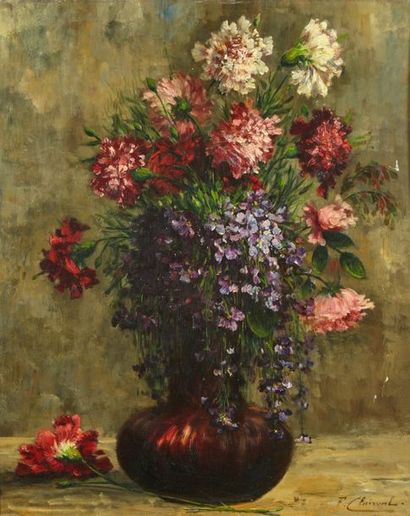 F. CLAIRVAL (Ecole du XIXème) 

Bouquet of flowers

Oil on cardboard, signed lower...
