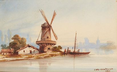 Jan WEISSENBRUCH (1822-1880) Scène hollandaise

Aquarelle, signée et datée 1851 en...