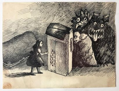 ROLAND TOPOR (1938-1997) Les Monstres

Stylo sur papier

9,5 x 12,5 cm à vue - 3...