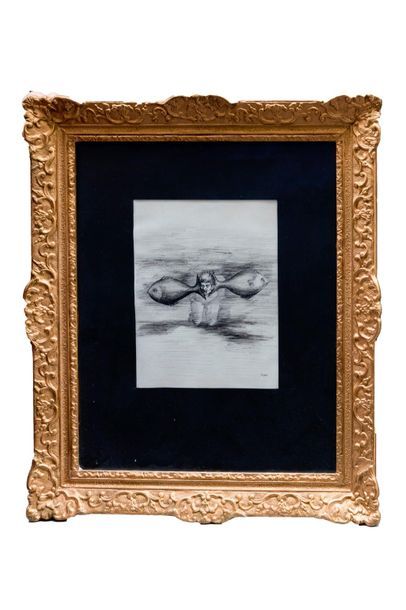 ROLAND TOPOR (1938-1997) Le cri

Encre sur papier, signée en bas à droite

26 x 19.5...