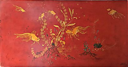 Than LE NGUYEN Pisces

Lacquer on panel

Signed lower right

61 x 122.5 cm. - 24...