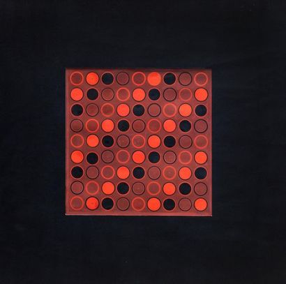 Antonio ASIS (1932-2019) Cercles rouges et noirs
Gouache, signée et datée 1970 en...