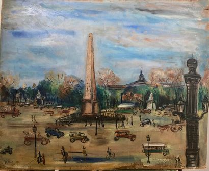 Ernst Reno JUNGEL (1893-1982) Paris, place de la Concorde

Huile sur carton, signée...