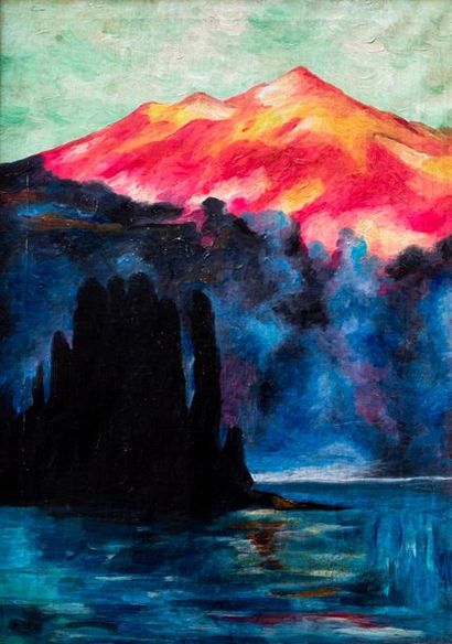 Lesser URY (1861-1931) Attribué à Paysage de montagne 

Huile sur toile

Signée en...