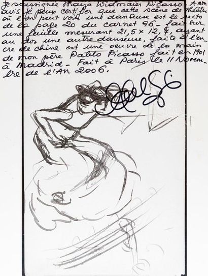 Pablo PICASSO (1881-1973) Danseuse Espagnole, Madrid, 1901

Encre de chine sur papier

Carnet...