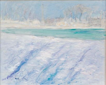 André BARBIER (1883-1970) Vue de la concorde sous la neige

Huile sur toile signée...